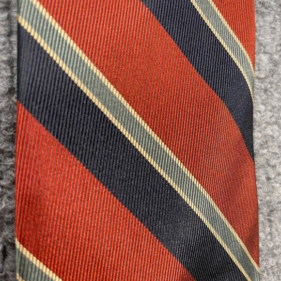Robert Talbott REPP Tie 3" X 56 3/4" Red/Black/Gray Striped Hand Sewn Silk - Picture 3 of 10
